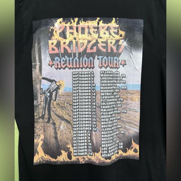 Phoebe Bridgers 2024 Reunion Concert Tour Black Cotton Shirt Unisex Size XL - Picture 4 of 6